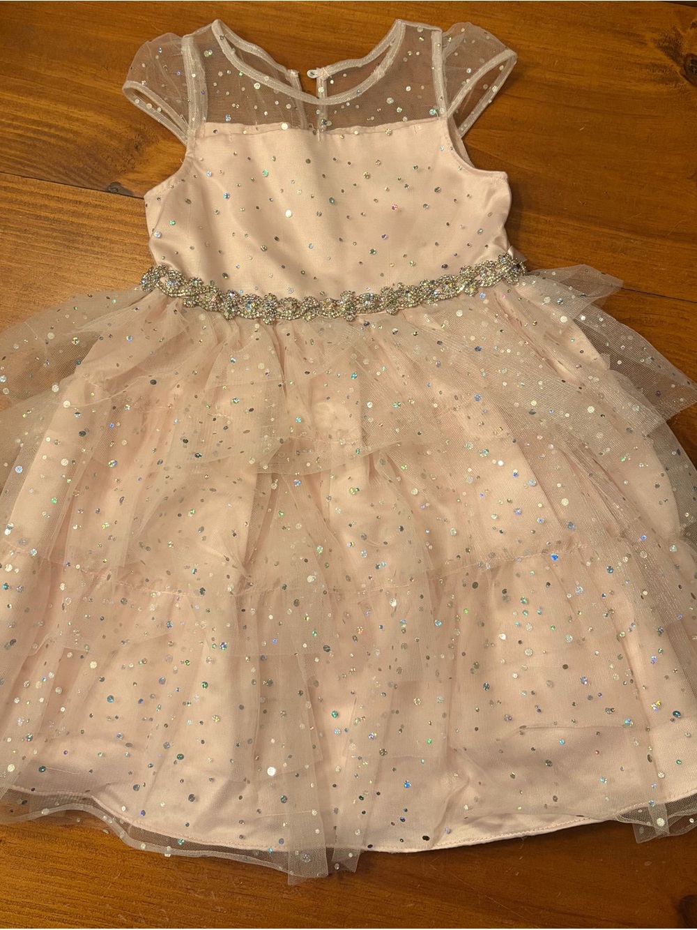 Rare Editions Pink Embellished Tulle Party Dress